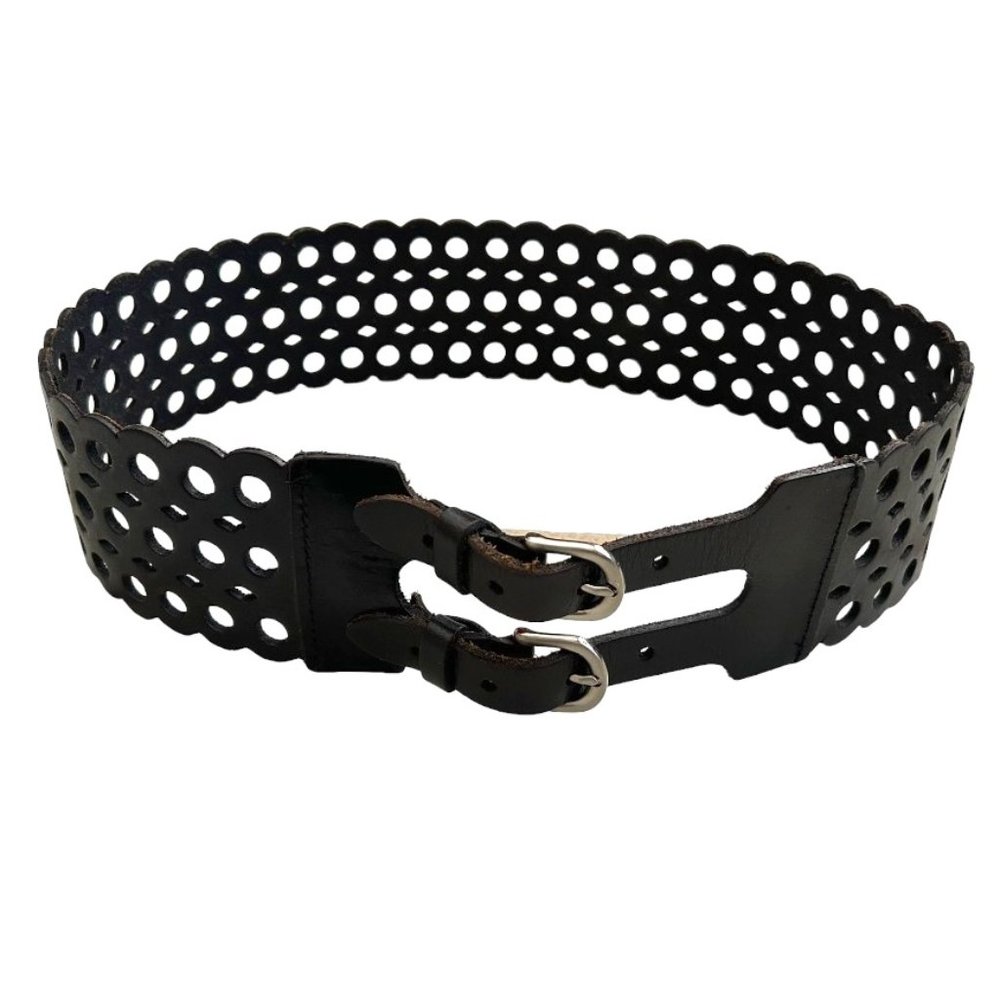 3" Wide Leather Openwork Belt